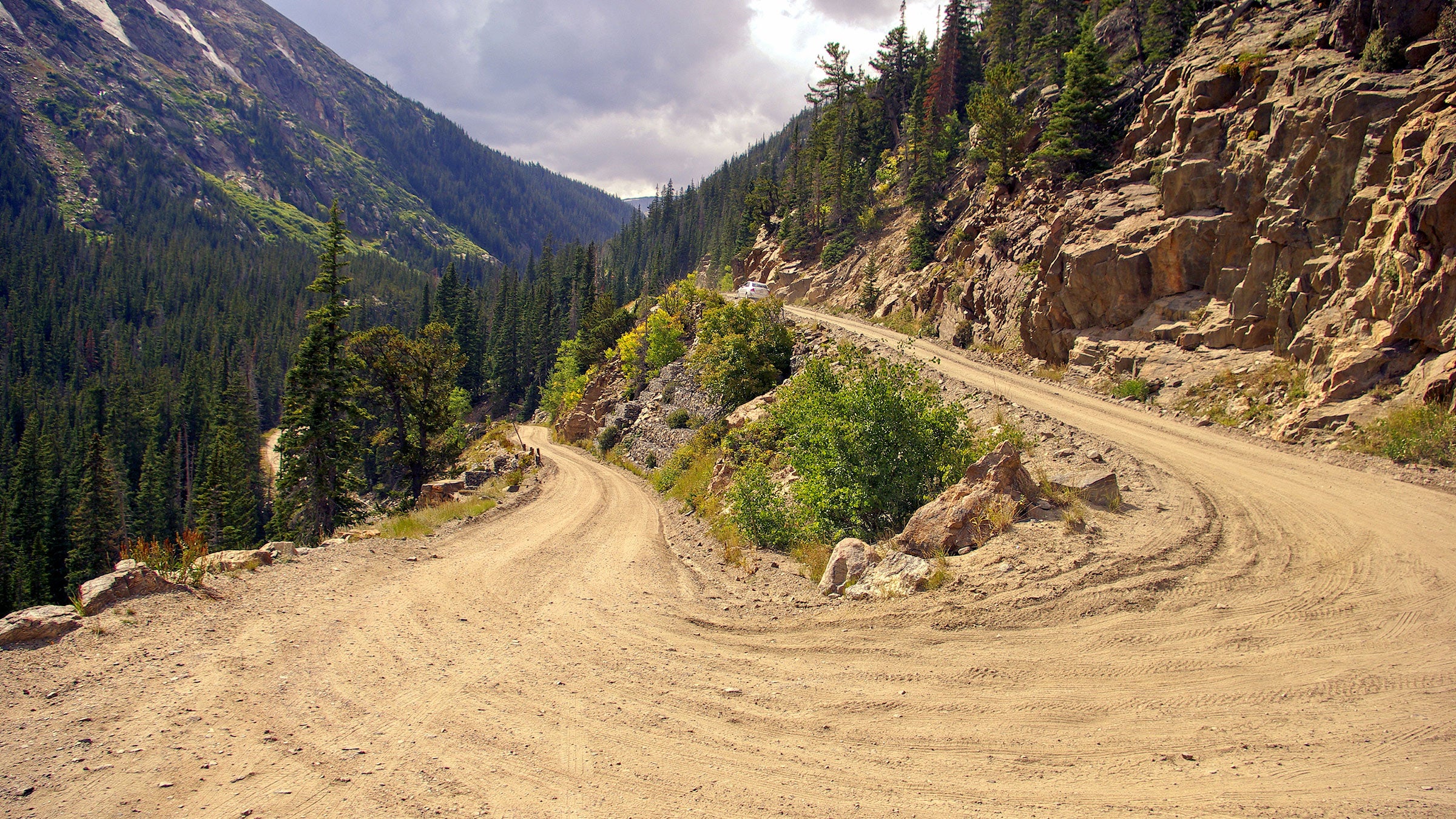 Switchback on Old Fall River road in Rocky Mountain National Park