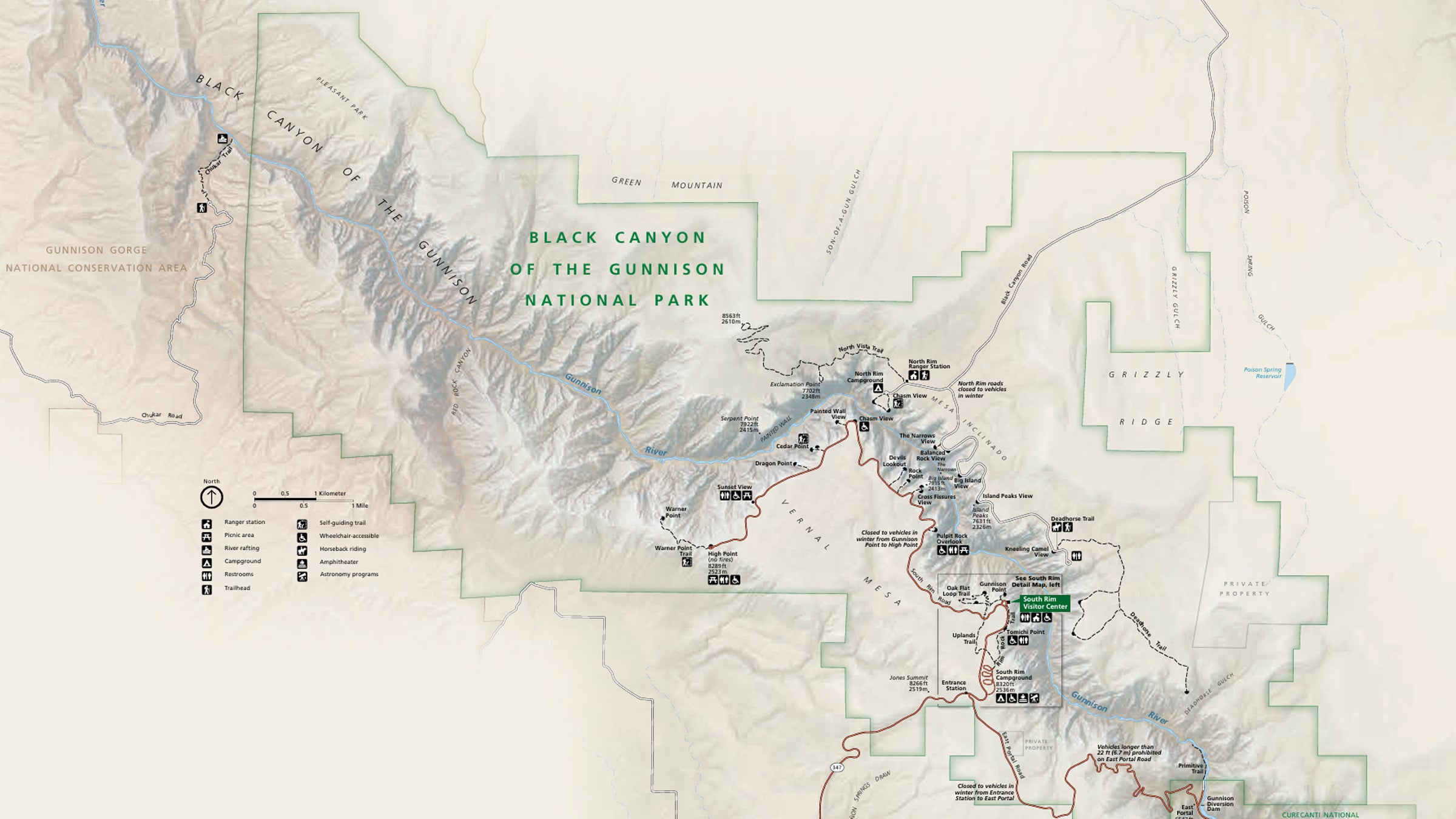 Black Canyon of the Gunnison National Park PDF map