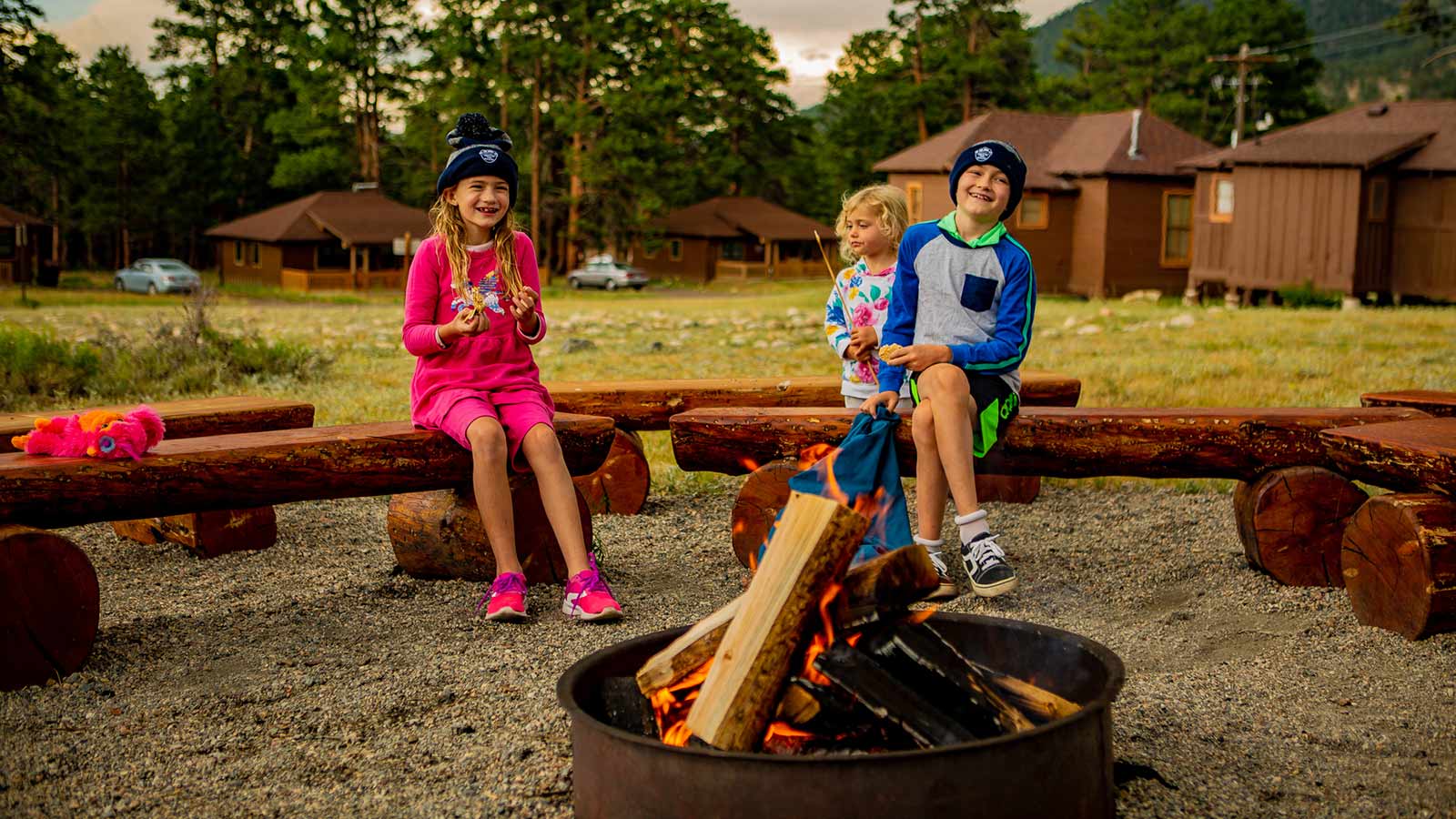 Kids around the campfire at YMCA of the Rockies