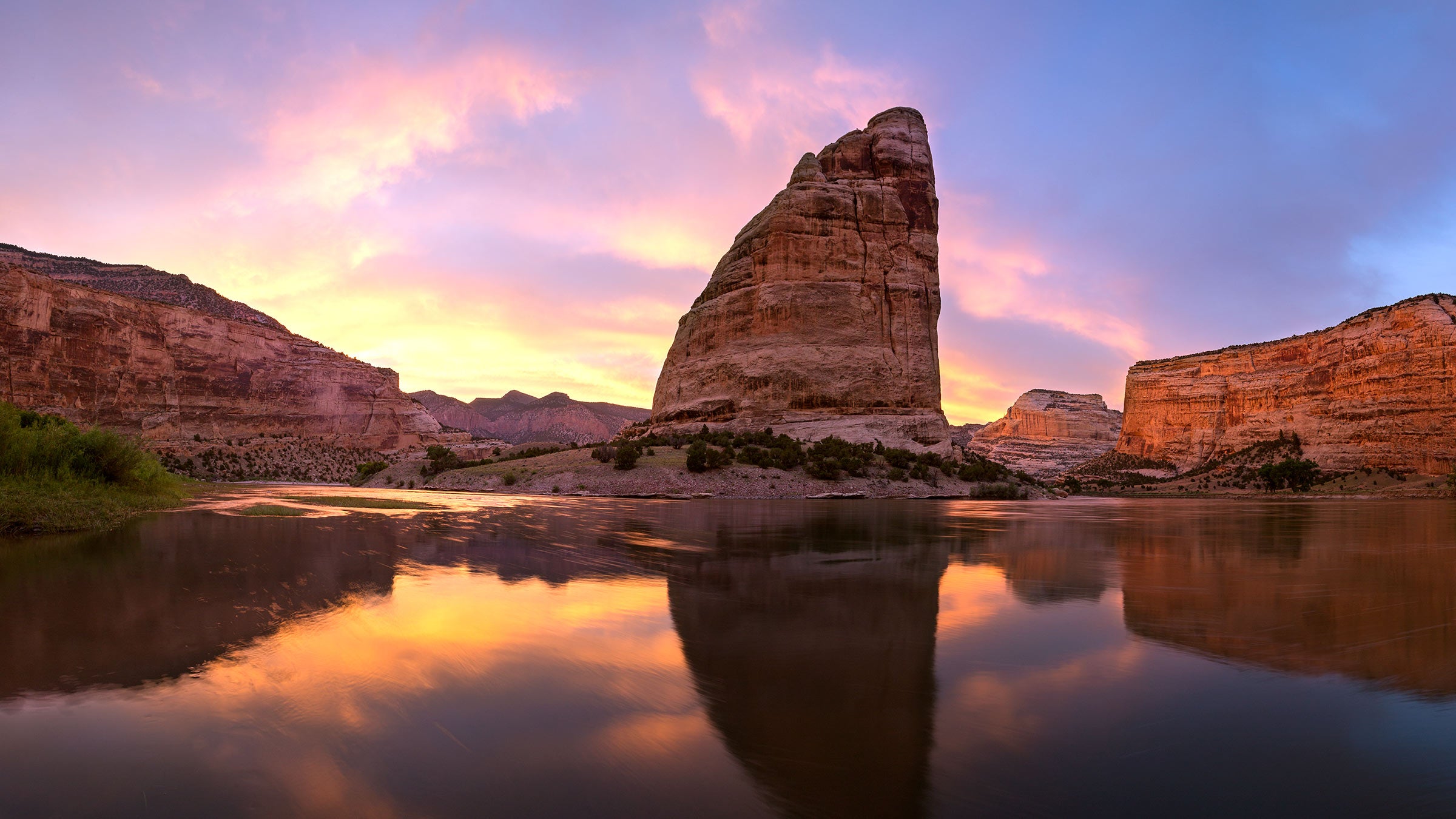 Steamboat Rock in Echo Park in Dinosaur National Monument