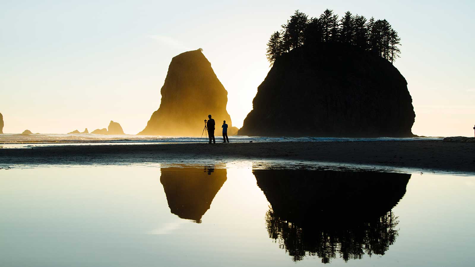 Photographer on Second Beach in Olympic National Park