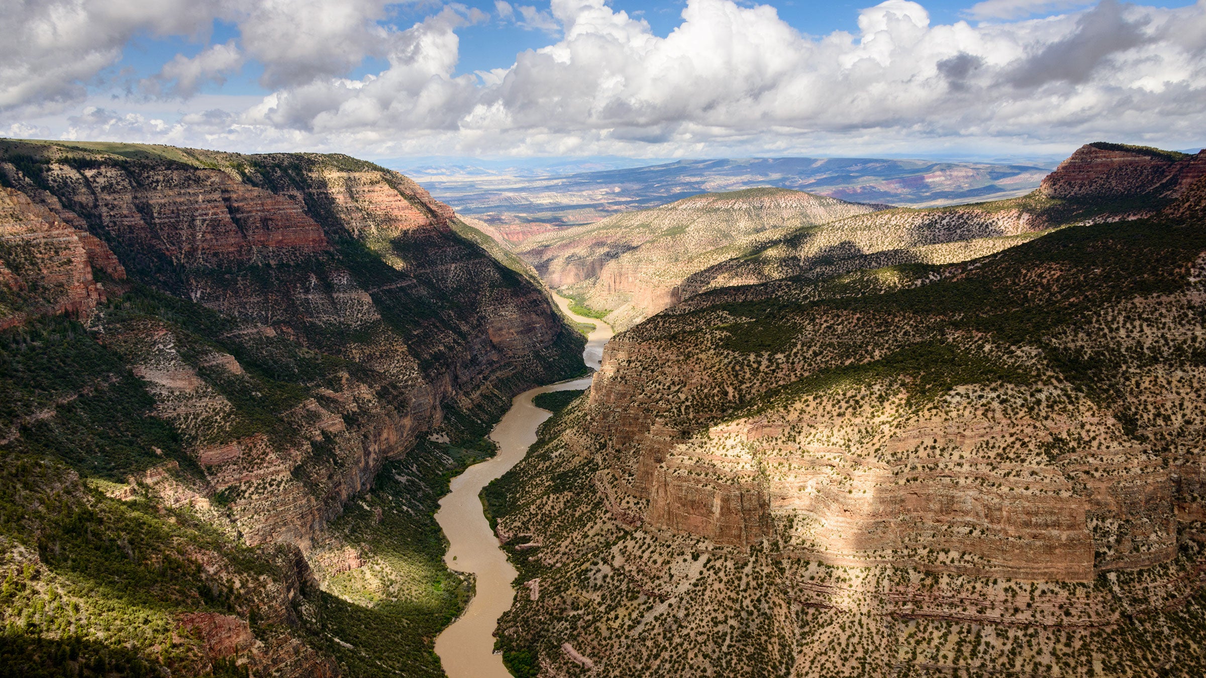 The Green River winds through Dinosaur National Monument as seen from Harpers Corner
